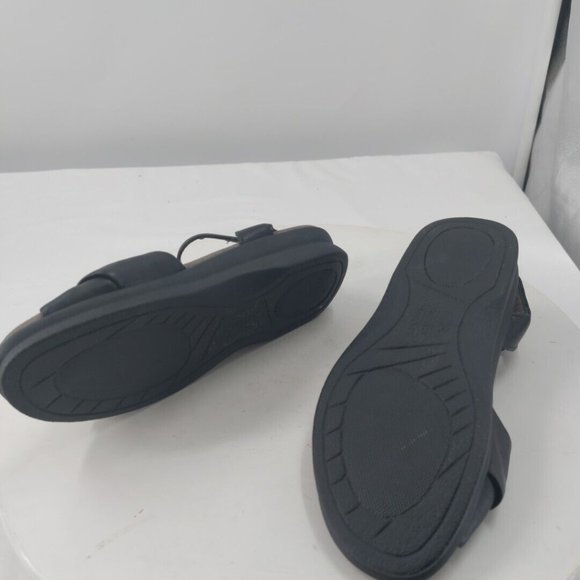 SAS Tripad Comfort Sandals Black Leather Size 5.5 M Twisted Open Toe Slingback - Picture 6 of 11